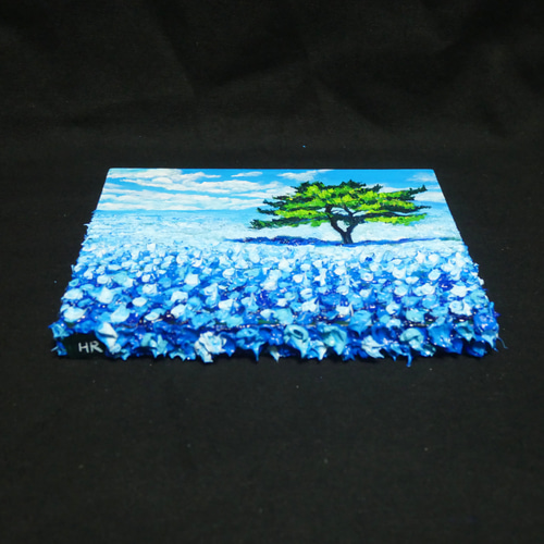 油絵 油彩 油彩画 絵 絵画 F0号【ネモフィラの丘】 絵画 HR 通販