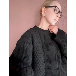 選擇您的長度❤️RATA原創針織衫❤️麻花圖案短款針織衫❤️精緻輪廓❤️優雅灰色 第13張的照片