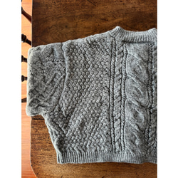 選擇您的長度❤️RATA原創針織衫❤️麻花圖案短款針織衫❤️精緻輪廓❤️優雅灰色 第12張的照片