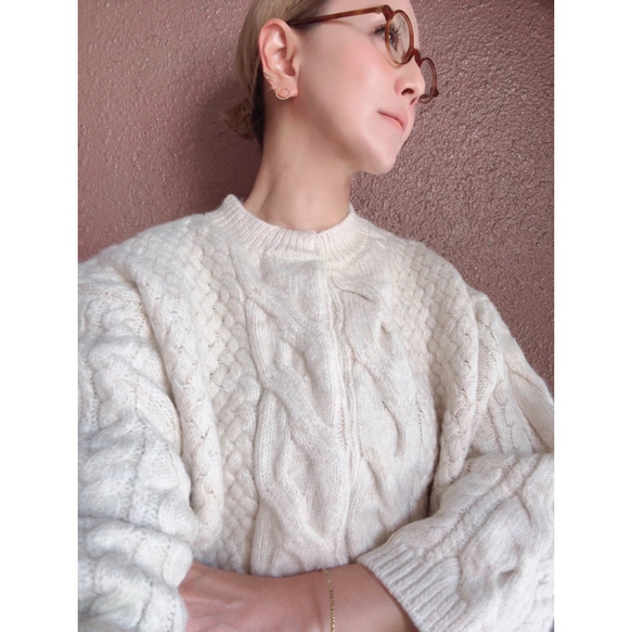 選擇您的長度❤️RATA原創針織衫❤️麻花圖案短款針織衫❤️精緻輪廓❤️優雅灰色 第16張的照片