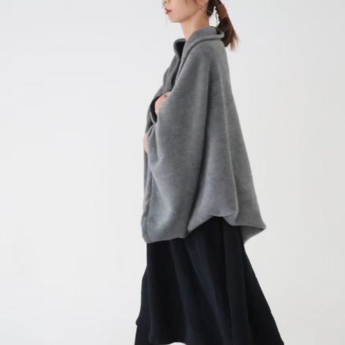 秋冬3way大人の高級メルトンフリースストール／ストールにもアウターに