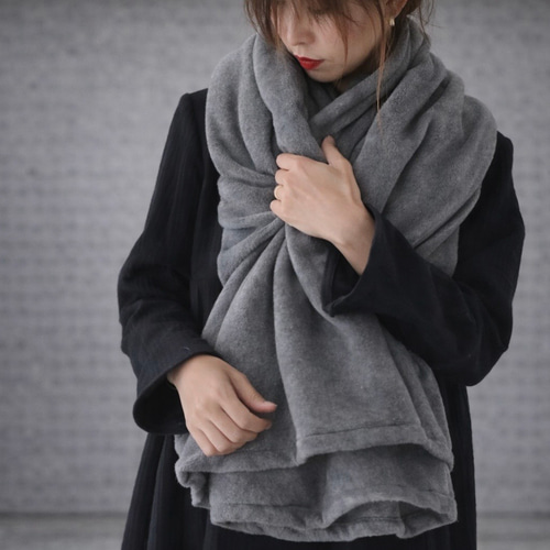 秋冬3way大人の高級メルトンフリースストール／ストールにもアウターに
