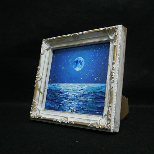 油絵 油彩 油彩画 絵 絵画 ミニ絵画【スーパーブルームーン】 油絵 油彩 油彩画 絵 絵画 ミニ絵画【スーパーブルームーン