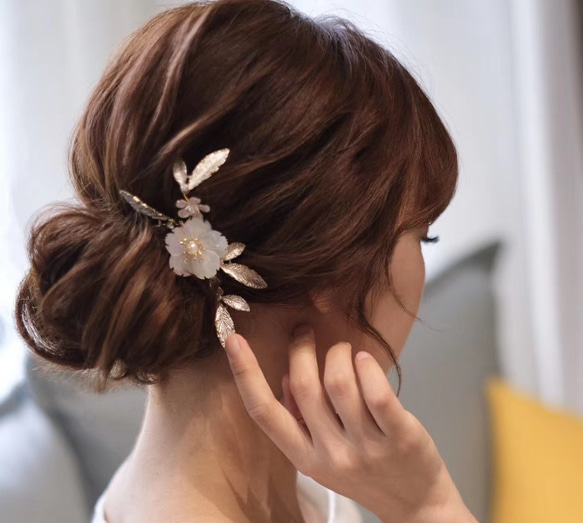 プラム　ヘッドドレス&コーム fleurs 髪飾り ヘアアクセサリー ヘッドドレス ヘアパーツ