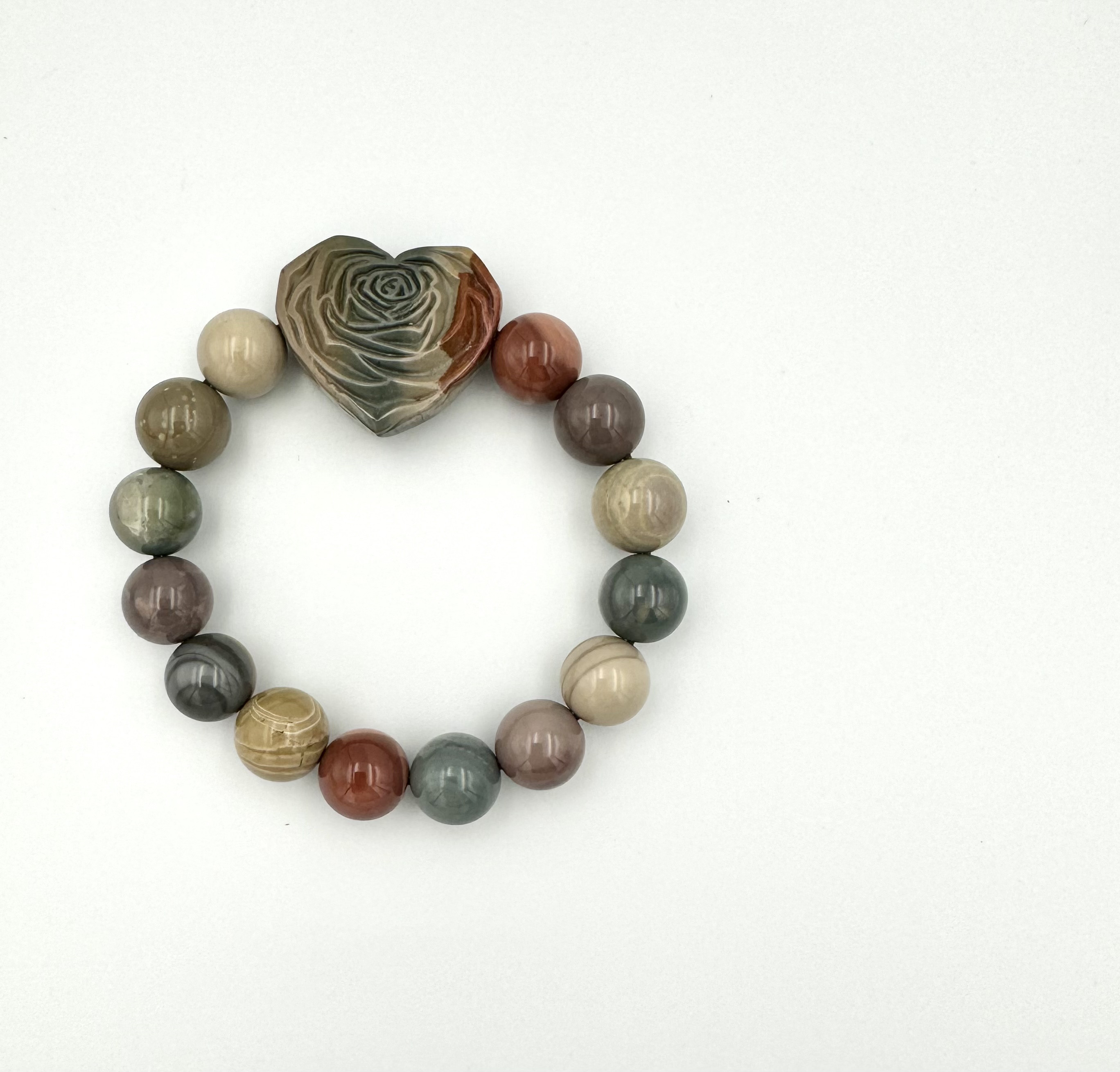 (00242)アラシャン瑪瑙　アゲート　 12mm　天然石　デザインブレスレット（先行販売限定価格通常より10％OFF）