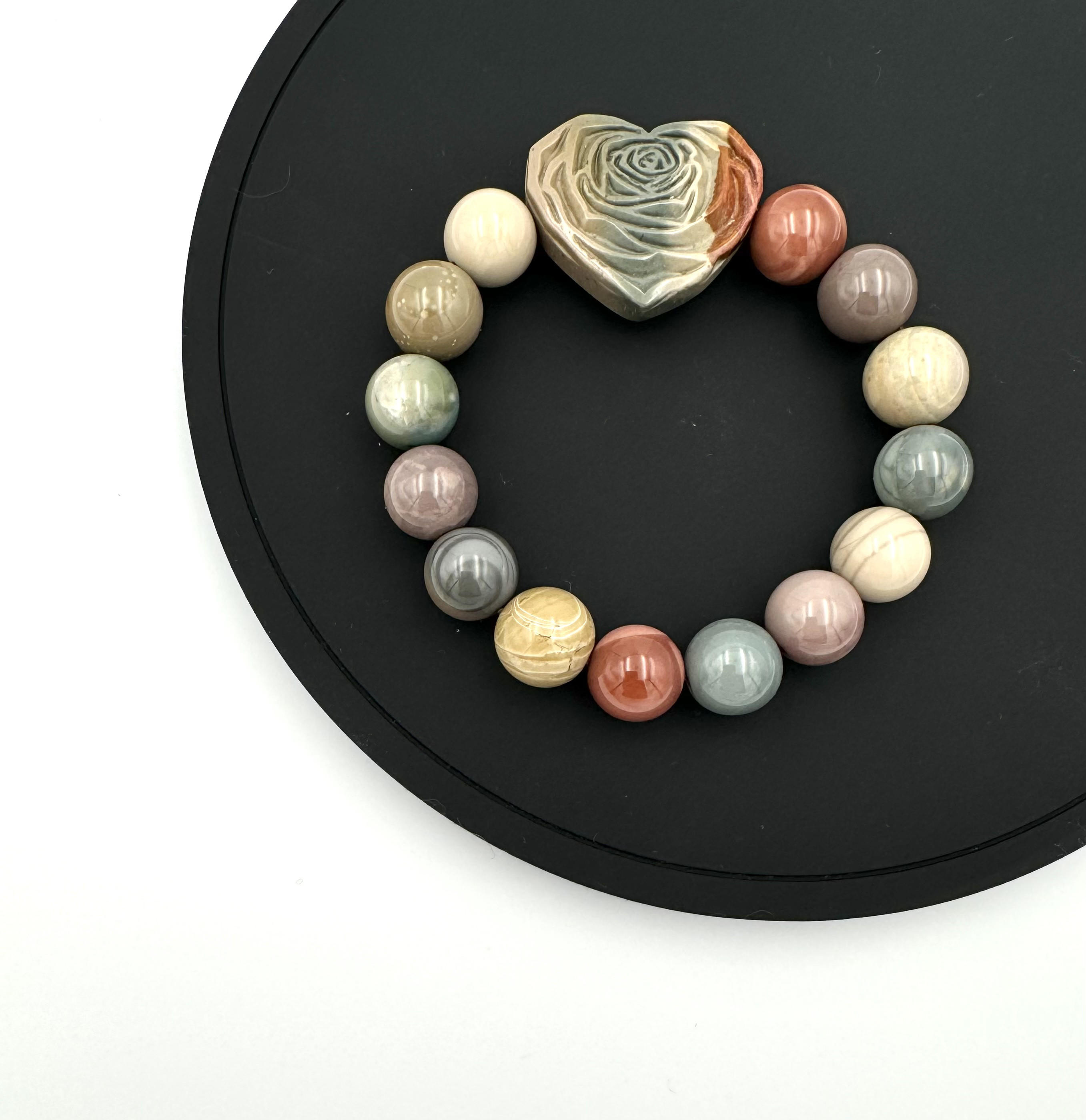 (00242)アラシャン瑪瑙　アゲート　 12mm　天然石　デザインブレスレット（先行販売限定価格通常より10％OFF）