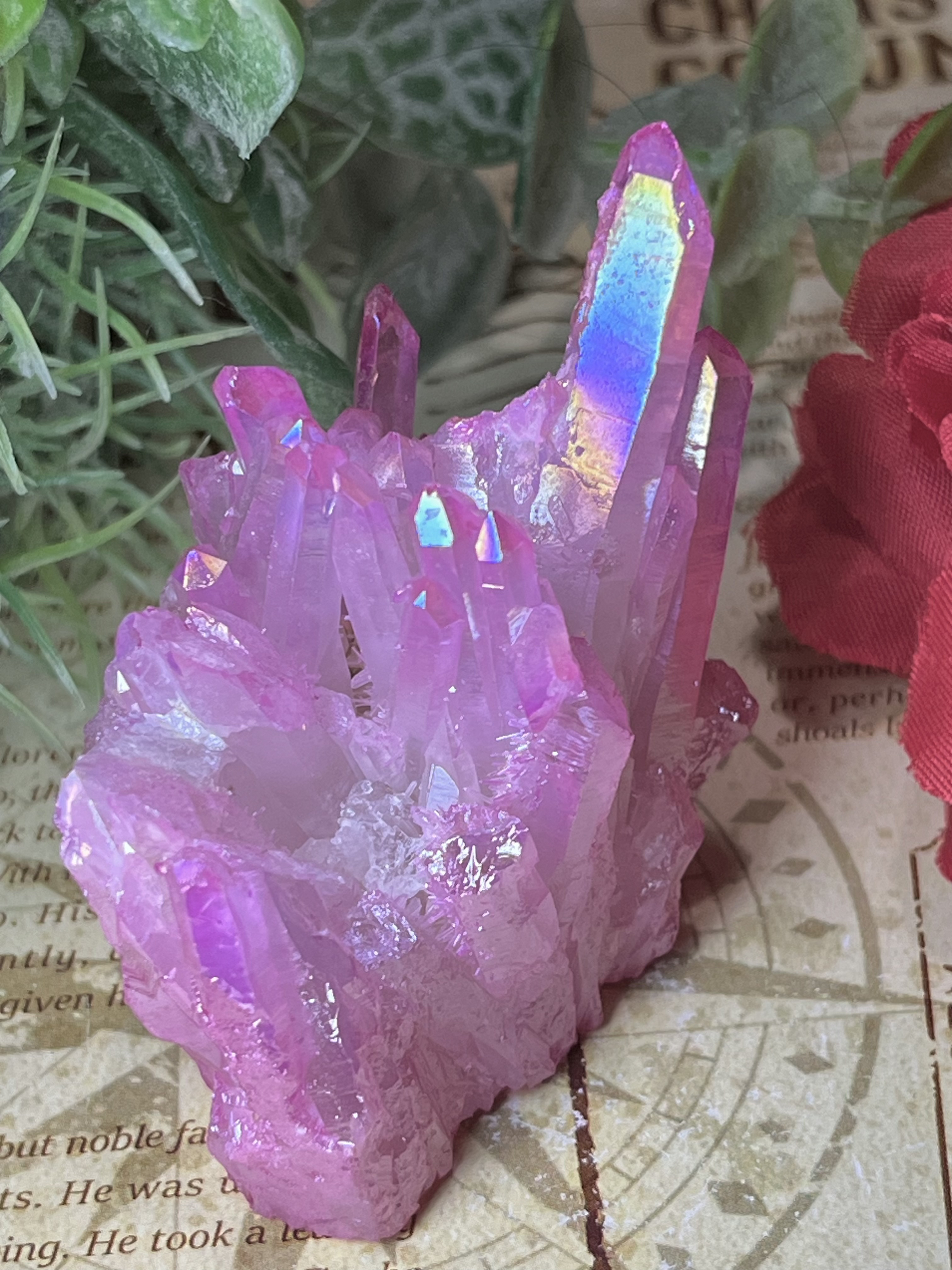 オーラの浄化✨　ピンク　オーラ　水晶　原石　クラスター　クリスタル