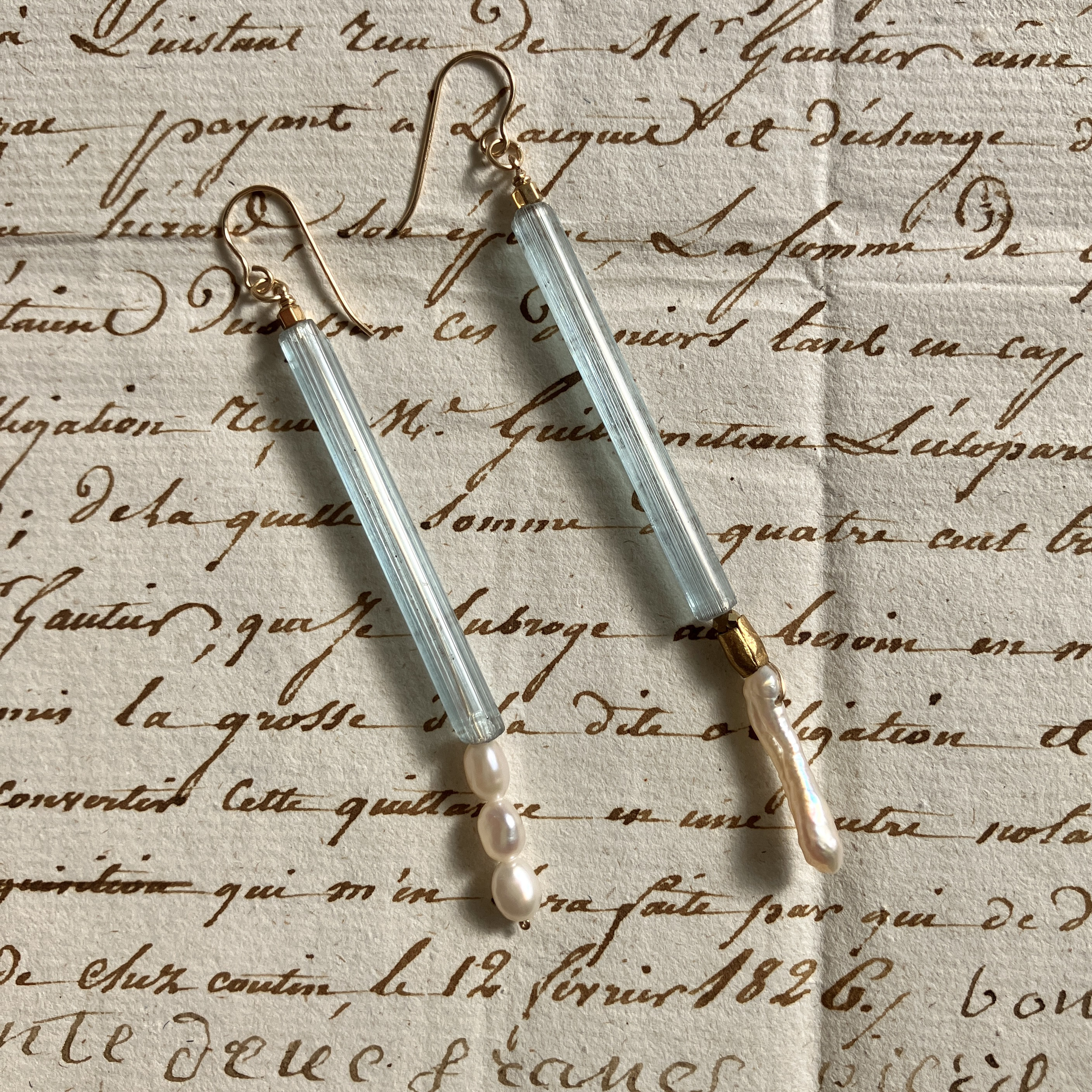 Straw candy　ストローキャンディー　K１４gfピアス　イヤリング金具等変更可