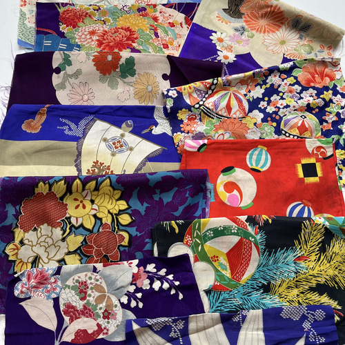 アンティーク　古布　生地 Antique 菊唐草 藍染アンティーク 古裂 藍染 Collection古布 Sam's カーテン