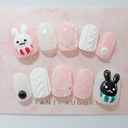 【オーダーネイルチップ うさぎ①】ウサギネイル d077c5047b8c0998a87f754db73258