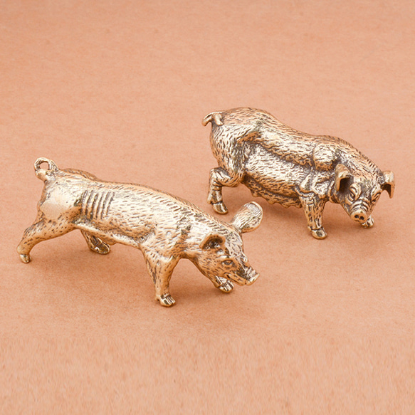豚 オス メス 真鍮 インテリア オブジェ 雑貨 置物 ブタ 動物 小さめ