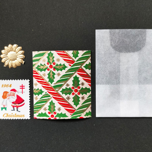 mini christmas set♪UKグラシン封筒＋USAクリスマス切手＋USA