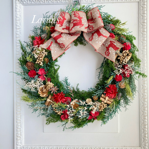 カスパリ♡可愛いクリスマス・ペーパーナプキン10枚＋8枚♡リース・リボン・りんご カスパリ♡可愛いクリスマス・ペーパーナプキン10枚＋8枚♡リース