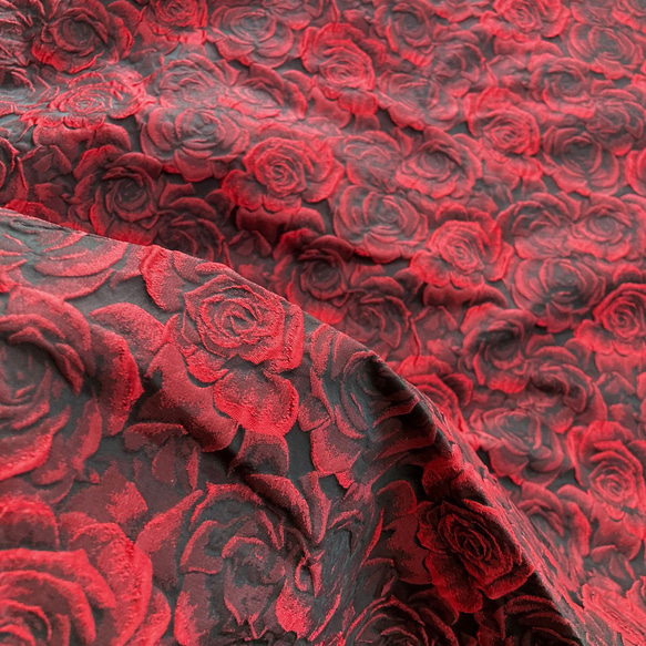 バラ柄 生地 ジャガード織り 立体感 材料 布地 160*50cm 生地