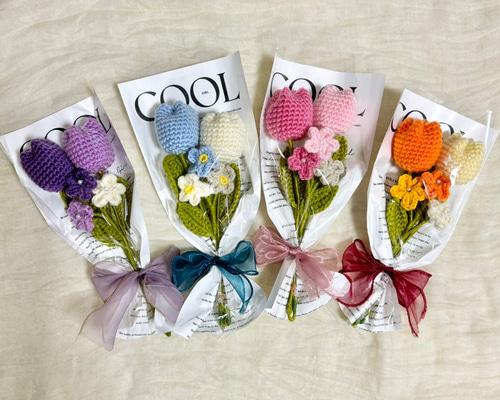 枯れない花束 あみぐるみ プレゼント 誕生日 かぎ編み 毛糸の花 花束 プレゼント 枯れない花 毛糸 かぎ編み 月齢フォト 手編み