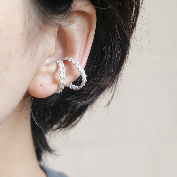 silver925 Wコードイヤーカフ 7枚目の画像