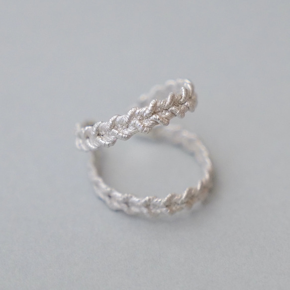 silver925 Wコードイヤーカフ 5枚目の画像