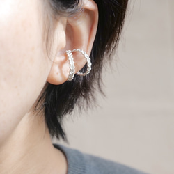 silver925 Wコードイヤーカフ 8枚目の画像