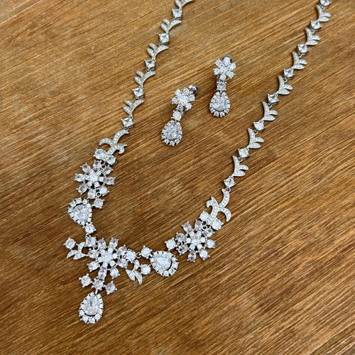 リリアナジルコニアネックレス＆イヤリング/ピアス RL-57|結婚式