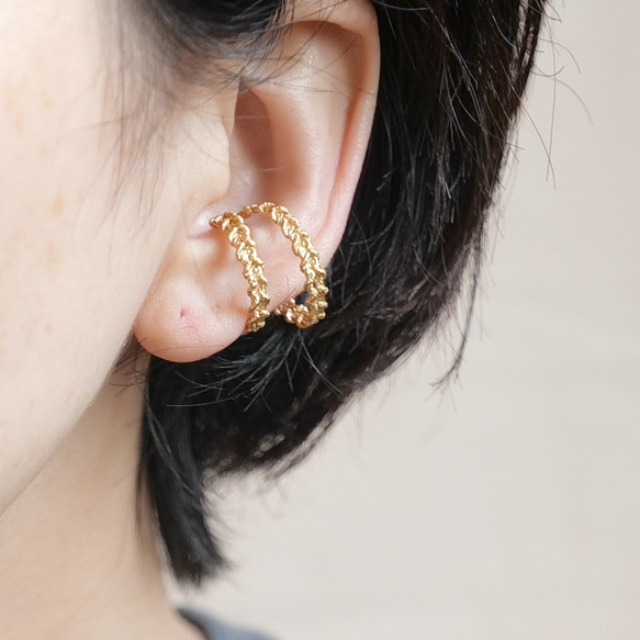 18KGP Wコードイヤーカフ 8枚目の画像