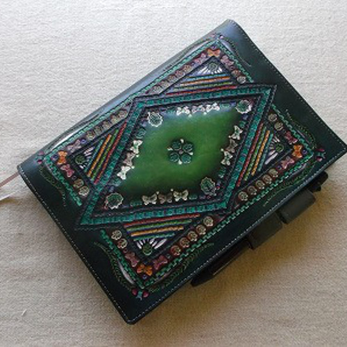 ほぼ日手帳カズン対応　A5サイズ手帳カバー　レザー刻印＆拭き染め ほぼ日手帳カズン対応 レザー手帳カバー 刻印＆拭き染め A5