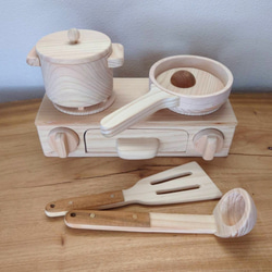 木製 ミニミニキッチン ～針葉樹 ふしあり～ 卓上ままごとキッチン