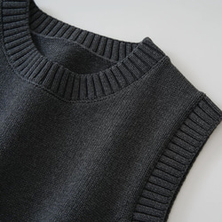 ◇【寒くなってきた着回しの一枚に☆カーボングレー ピュアコットン100％ 】S-XXLサイズ ベスト T-00016 4枚目の画像