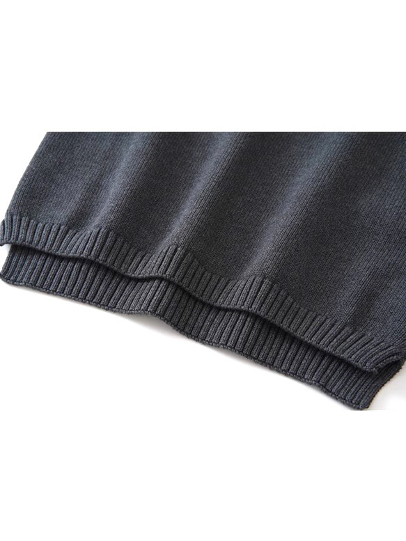 ◇【寒くなってきた着回しの一枚に☆カーボングレー ピュアコットン100％ 】S-XXLサイズ ベスト T-00016 7枚目の画像