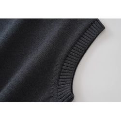 ◇【寒くなってきた着回しの一枚に☆カーボングレー ピュアコットン100％ 】S-XXLサイズ ベスト T-00016 5枚目の画像