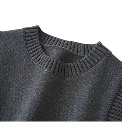 ◇【寒くなってきた着回しの一枚に☆カーボングレー ピュアコットン100％ 】S-XXLサイズ ベスト T-00016 3枚目の画像