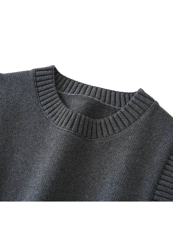 ◇【寒くなってきた着回しの一枚に☆カーボングレー ピュアコットン100％ 】S-XXLサイズ ベスト T-00016 3枚目の画像