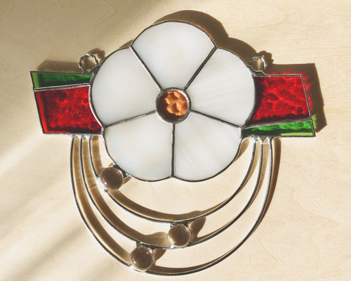 ステンドグラスのお正月飾りしめ縄風 その他インテリア雑貨 らのららく