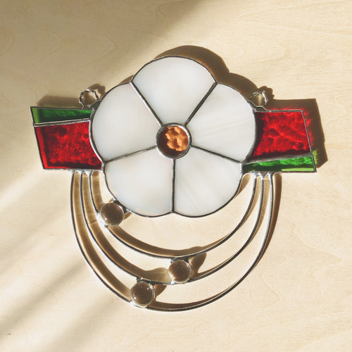 ステンドグラスのお正月飾りしめ縄風 その他インテリア雑貨 らのららく