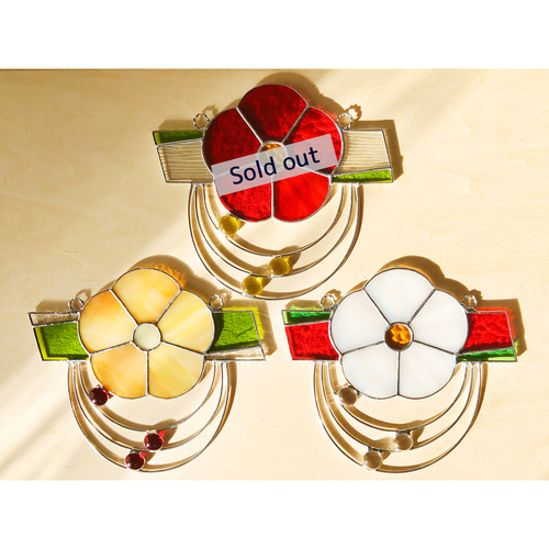 ステンドグラスのお正月飾りしめ縄風 その他インテリア雑貨 らのららく