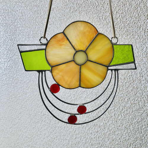 ステンドグラス　お正月飾り ステンドグラスのお正月飾りしめ縄風 その他インテリア雑貨 らのららく