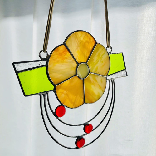 ステンドグラスのお正月飾りしめ縄風 その他インテリア雑貨 らのららく