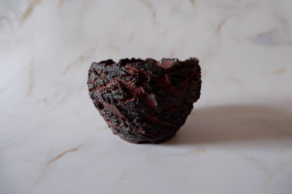 4号赤マグマ荒裂紋鉢681　塊根植物　多肉植物　盆栽　植木鉢　作家鉢　沖縄 3枚目の画像