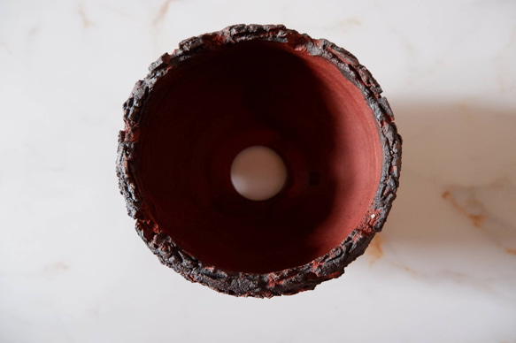 4号赤マグマ荒裂紋鉢681　塊根植物　多肉植物　盆栽　植木鉢　作家鉢　沖縄 5枚目の画像