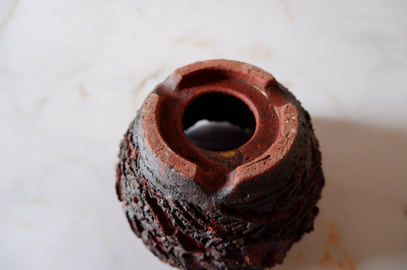 4号赤マグマ荒裂紋鉢681　塊根植物　多肉植物　盆栽　植木鉢　作家鉢　沖縄 6枚目の画像