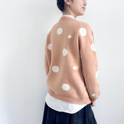 45R 45rpm★超ガーゼ水玉プリントのカーディガン　ドット柄　コットン ドット柄ニットカーディガン | ファッション通販サイト NUGU