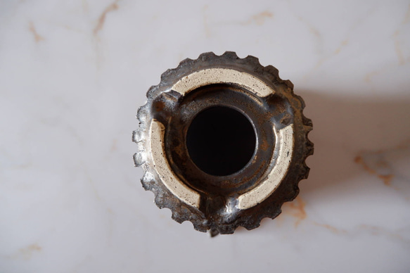 3.5号燻し金彩三方耳付き鉢686　塊根植物　多肉植物　盆栽　植木鉢　作家鉢　沖縄 7枚目の画像