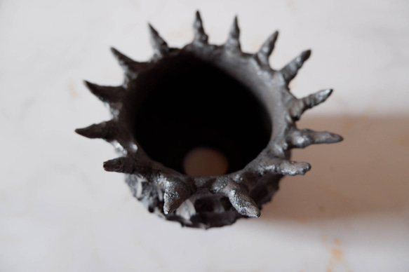 3号窯変黒棘鉢687　塊根植物　多肉植物　盆栽　植木鉢　作家鉢　沖縄 4枚目の画像