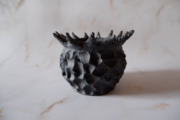 3号窯変黒棘鉢687　塊根植物　多肉植物　盆栽　植木鉢　作家鉢　沖縄 3枚目の画像