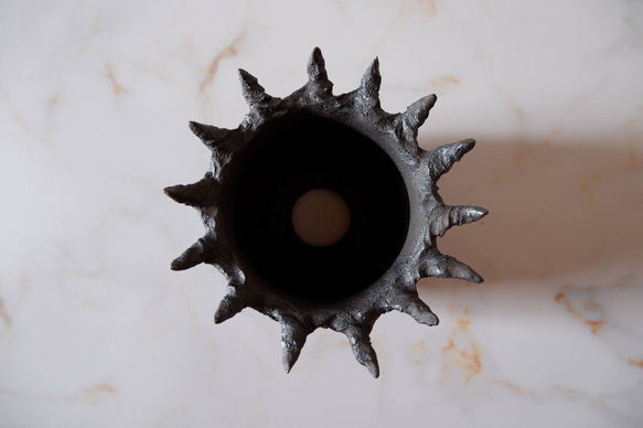 3号窯変黒棘鉢687　塊根植物　多肉植物　盆栽　植木鉢　作家鉢　沖縄 5枚目の画像