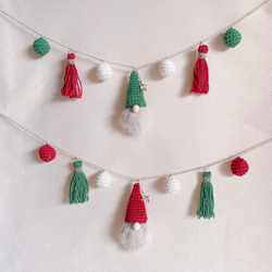 トムテとタッセルのガーランド クリスマスカラー ガーランド Kuma