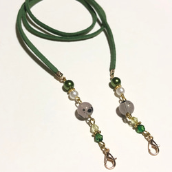 5色セット すずらんビーズ チャーム ファスナーチャーム ハート パール