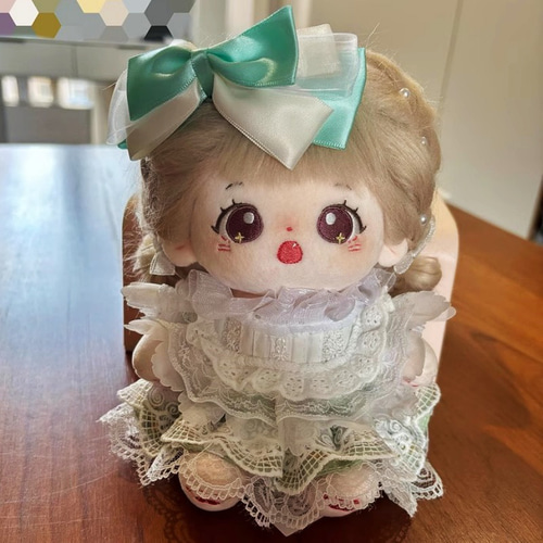10/15/20/40cm着せ替えぬいぐるみ服 緑の花レースリボン姫 10/15/20/40cm着せ替えぬいぐるみ服 緑の花レースリボン姫