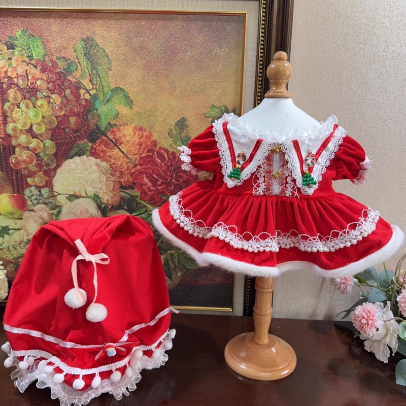 22cmサイズ ドール服 クリスマスワンピースセット - erieri*doll
