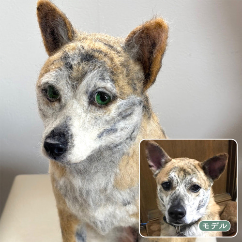 羊毛フェルト　ハンドメイド　犬　愛犬オーダー(残り１点) ☆愛犬オーダーメイド等身大サイズ☆うちのこ 羊毛フェルト