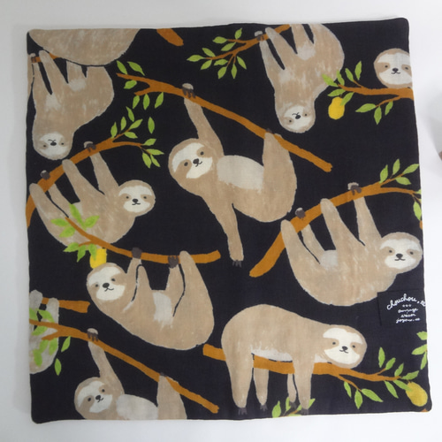 30㎝角*ナマケモノ*1*8重やわらかガーゼハンカチ*1枚